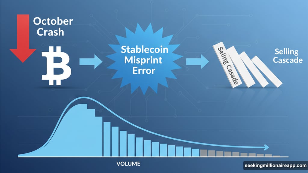 Stablecoin misprint triggered massive selling cascade across crypto market