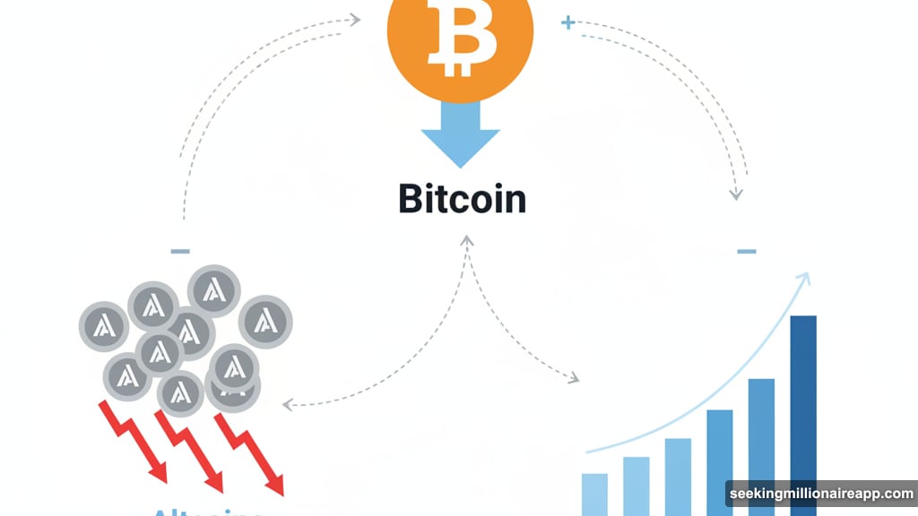 Altcoins dropped 60-80 percent while Bitcoin dominance shows weakness