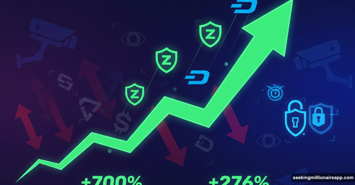 Privacy coins soaring upward with massive gains while other cryptocurrencies decline