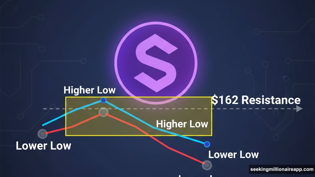 Solana's price made lower low while RSI made higher low