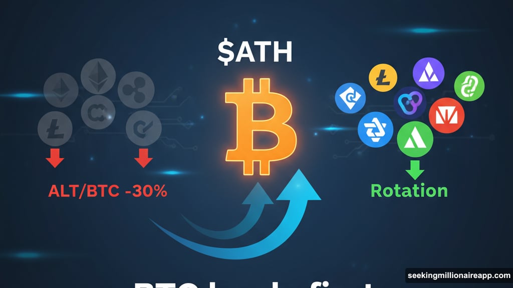 Altcoins rally against Bitcoin only when Bitcoin reaches new highs first