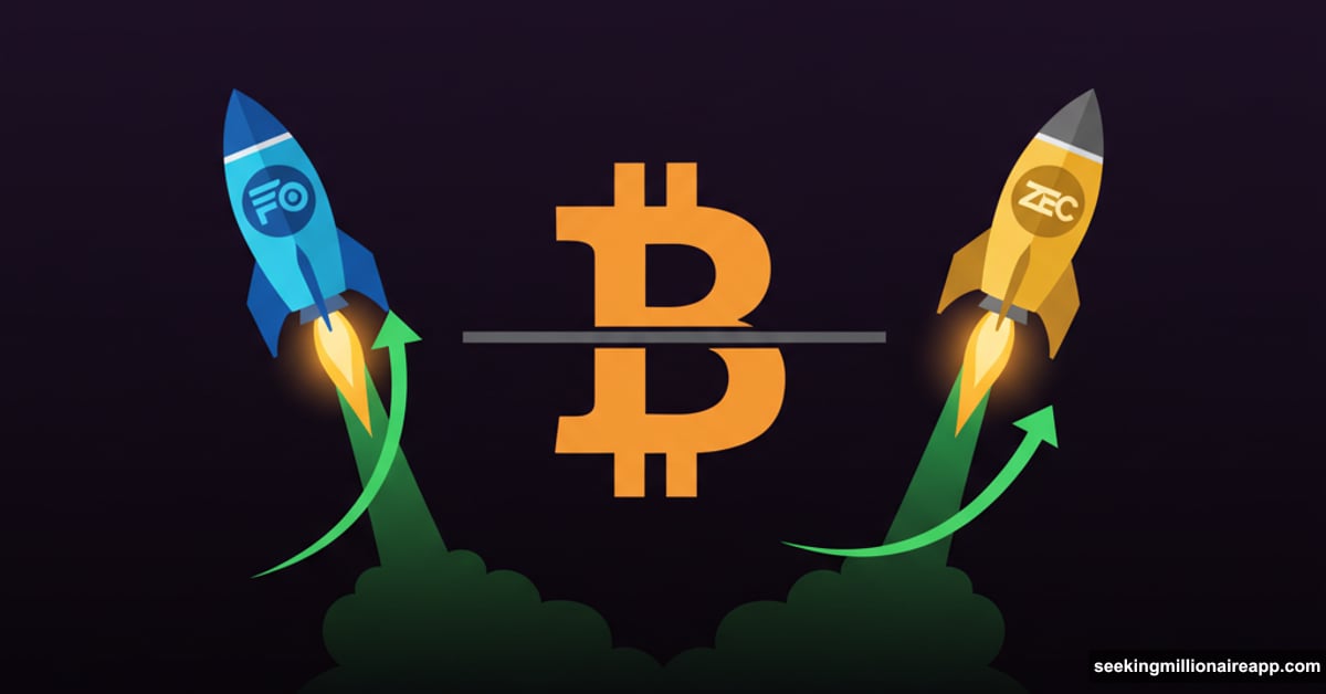 Filecoin and Zcash rockets soaring while Bitcoin remains flat