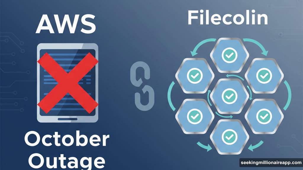 Decentralized storage prevents single points of failure like AWS outages