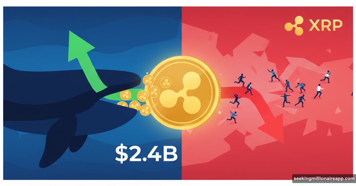 XRP whales accumulating billions while retail investors panic sell cryptocurrency
