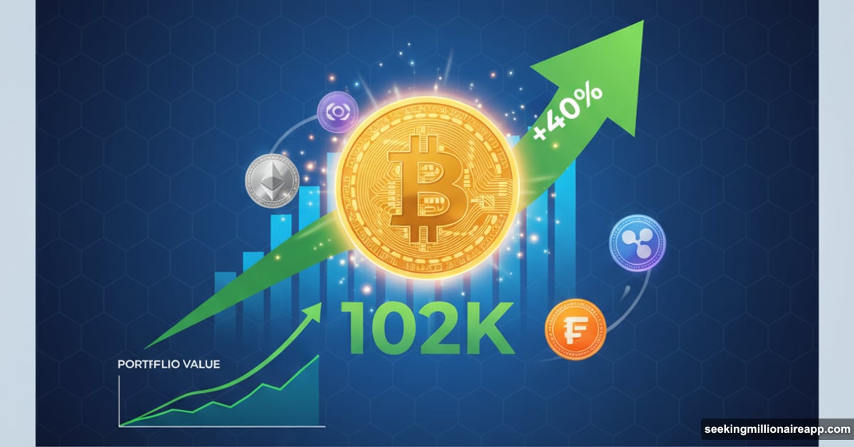 Cryptocurrency portfolio surging 40% with Bitcoin above $102,000