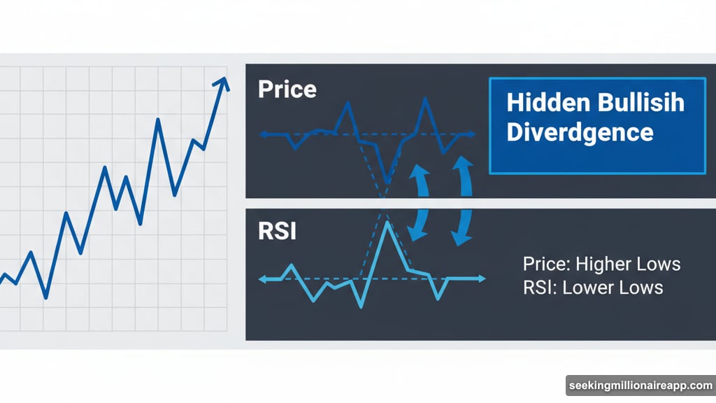 Hidden bullish divergence pattern signals uptrend continuation in ZEC charts