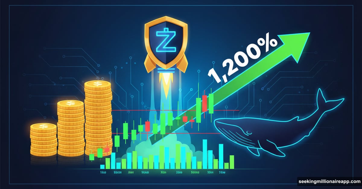 Zcash cryptocurrency rocket surge with 1,200% gains and whale accumulation