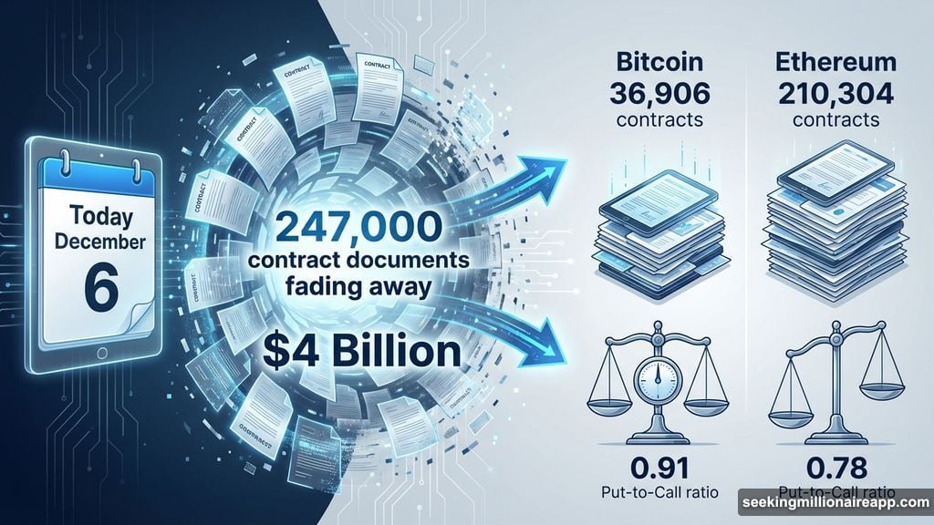 Over four billion dollars in Bitcoin and Ethereum options expire