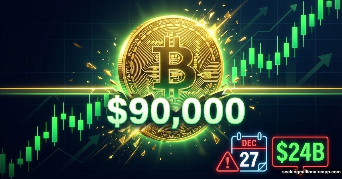 Bitcoin breaking through $90,000 barrier with options expiry warning