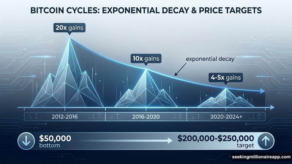 Each Bitcoin cycle produces smaller percentage gains than the last