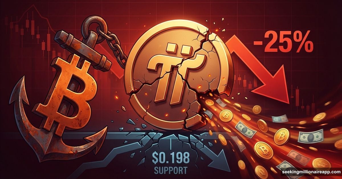 Pi Coin plummeting 25% dragged down by Bitcoin anchor with capital outflows