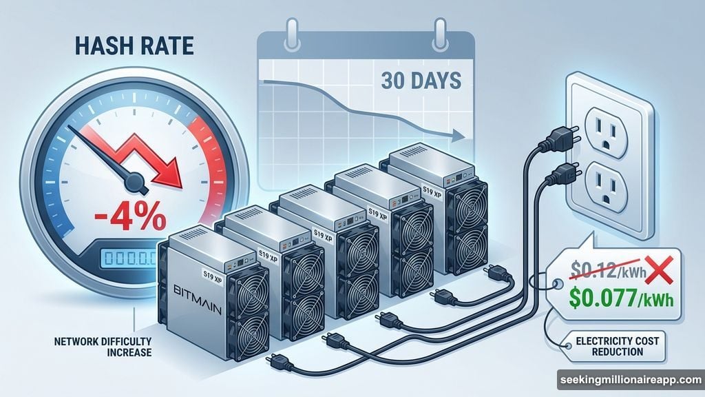 Bitcoin hash rate dropped 4% as miner economics deteriorated