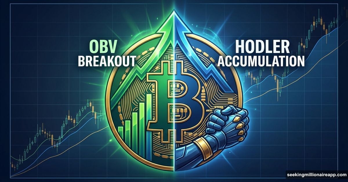 Bitcoin coin with two critical signals aligning for potential rally