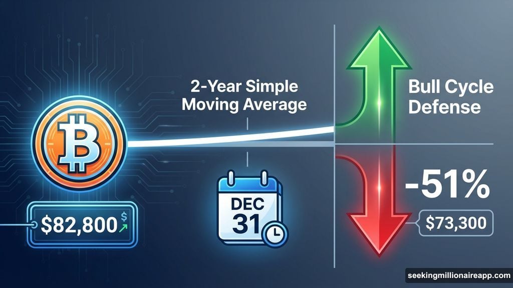 Bitcoin testing 2-Year SMA support level at $82,800 critical threshold