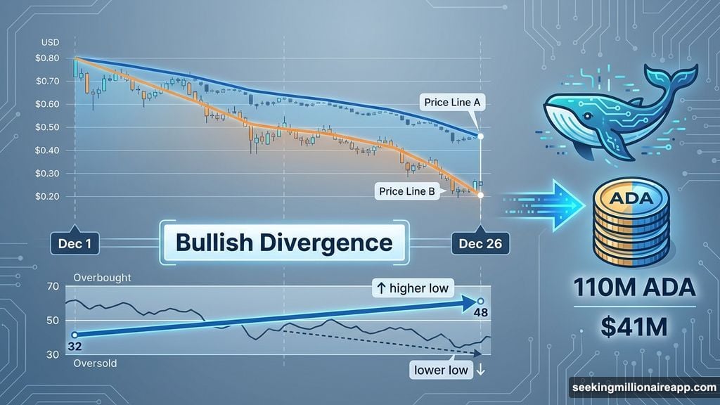 Whales accumulated 41 million dollars during RSI bullish divergence signal