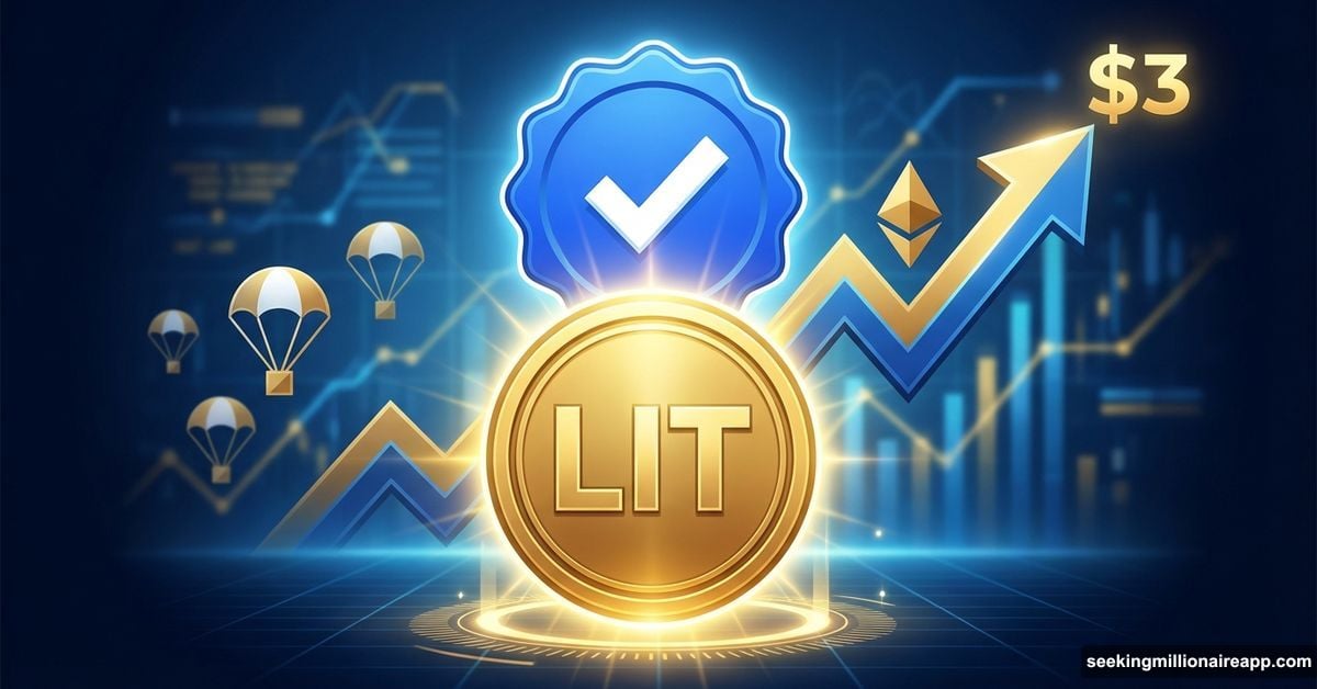 LIT token launching with Coinbase listing and price chart