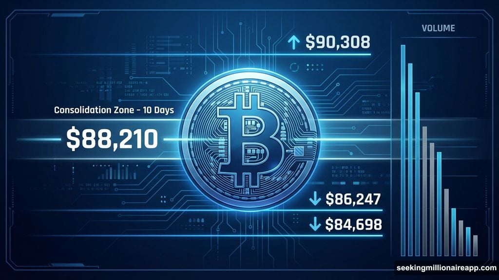Bitcoin consolidates around $88,210 for nearly ten days straight