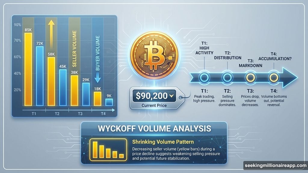 Bitcoin volume analysis shows sellers losing conviction at $90,200