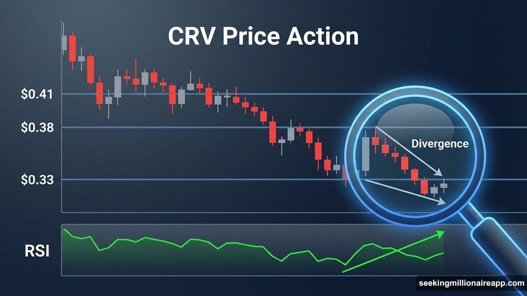 RSI divergence signals CRV selling pressure fading despite price weakness