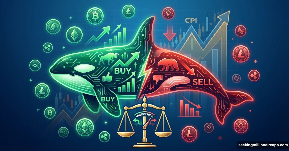Crypto whale split between buying and selling decisions on CPI inflation day
