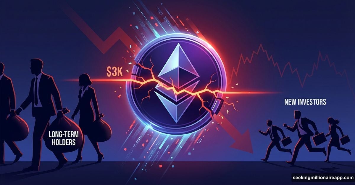 Ethereum coin crashes through $3,000 barrier as long-term holders exit