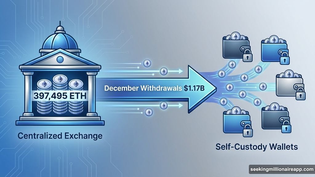 400,000 ETH left exchanges this month to self-custody wallets