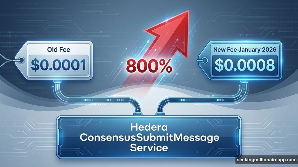 Hedera network fee increase from $0.0001 to $0.0008 per transaction