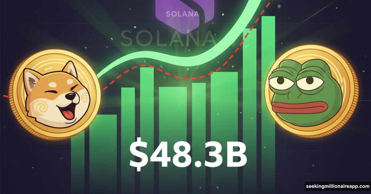 Meme coin characters waking up with bullish chart signals