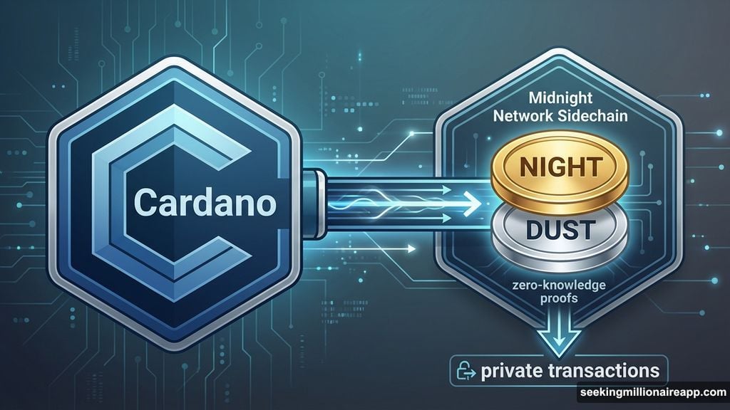 Midnight sidechain to Cardano with dual-token NIGHT and DUST model