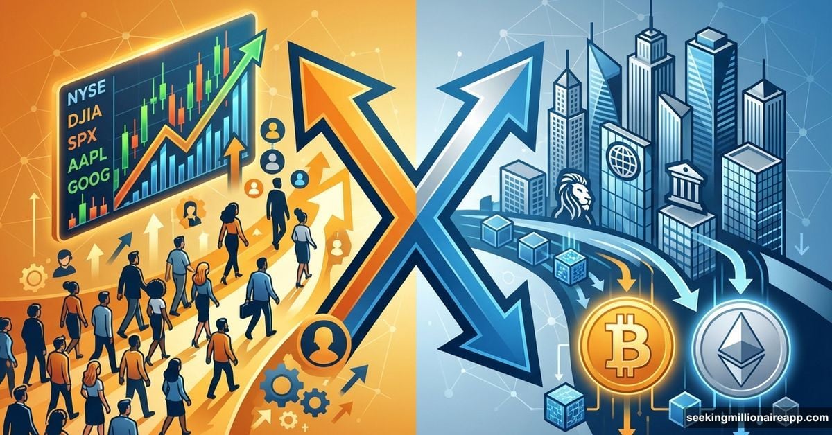 Retail investors crowding stocks while institutions move into cryptocurrency markets