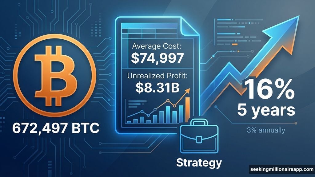 Strategy's Bitcoin accumulation shows 16% gains over five years