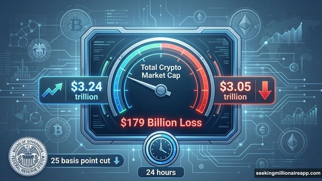Crypto market cap dropped from $3.24 trillion to $3.05 trillion
