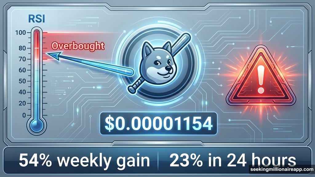 BONK's Relative Strength Index crossed above 70 entering overbought territory