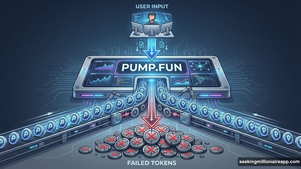 Pump.fun platform removed barriers enabling millions of doomed token launches