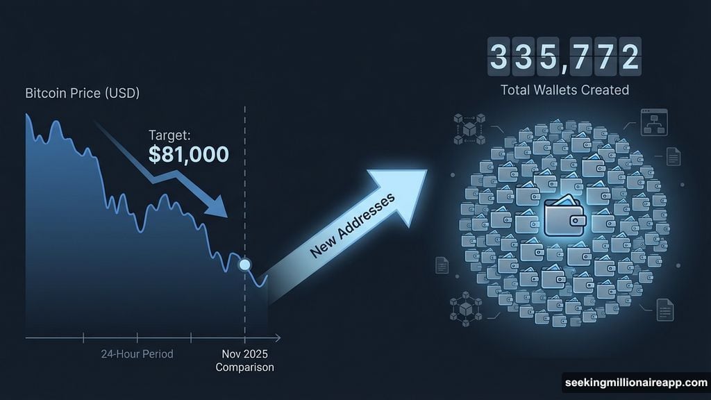 New Bitcoin addresses exploded during the dip to two-month high