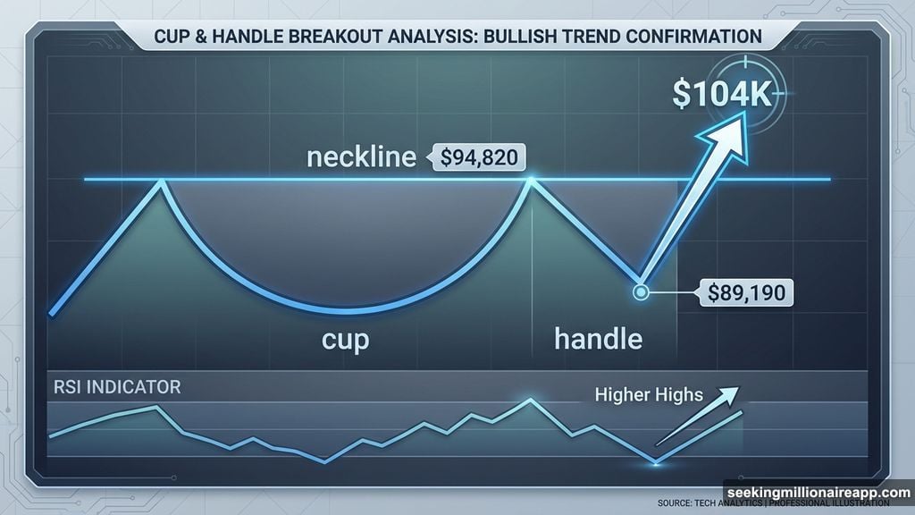 Cup-and-handle pattern holds despite volatility with RSI confirmation