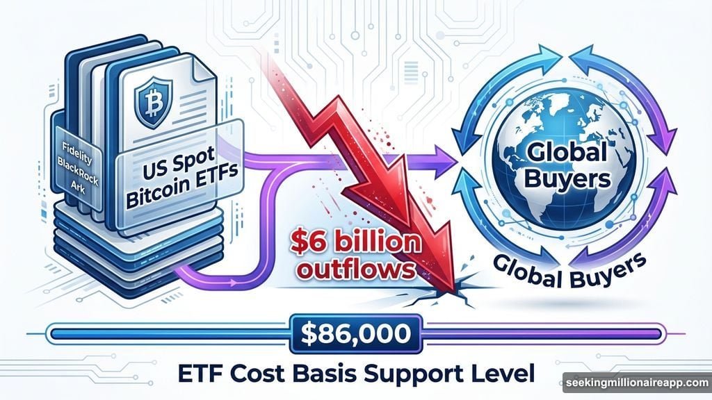 Bitcoin ETF outflows absorbed by global buyers near cost basis