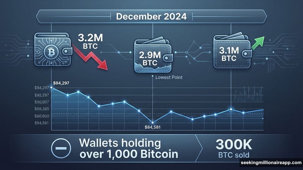 Large holders sold 300,000 Bitcoin during December correction period