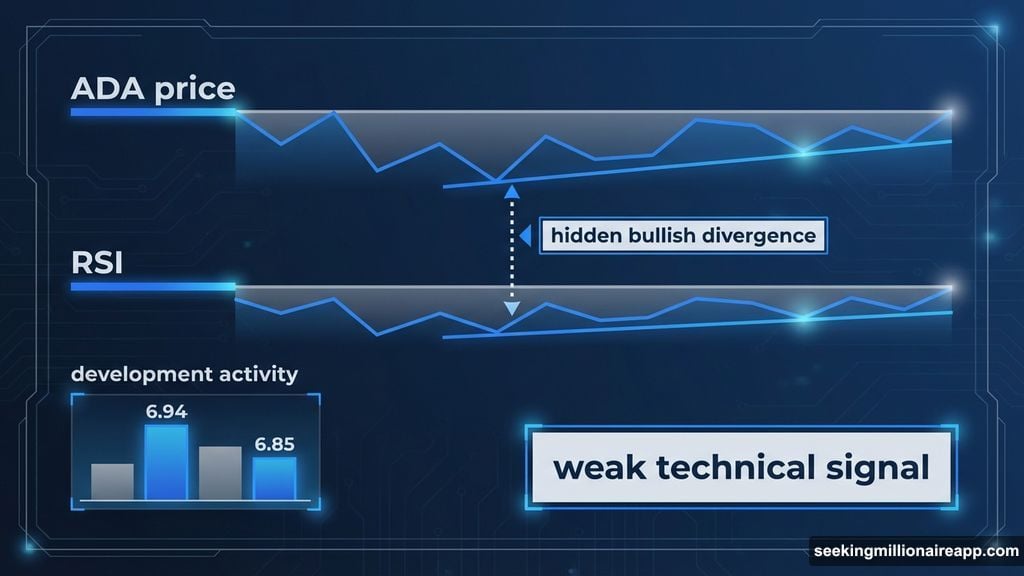 Hidden bullish divergence appeared on Cardano's 12-hour chart