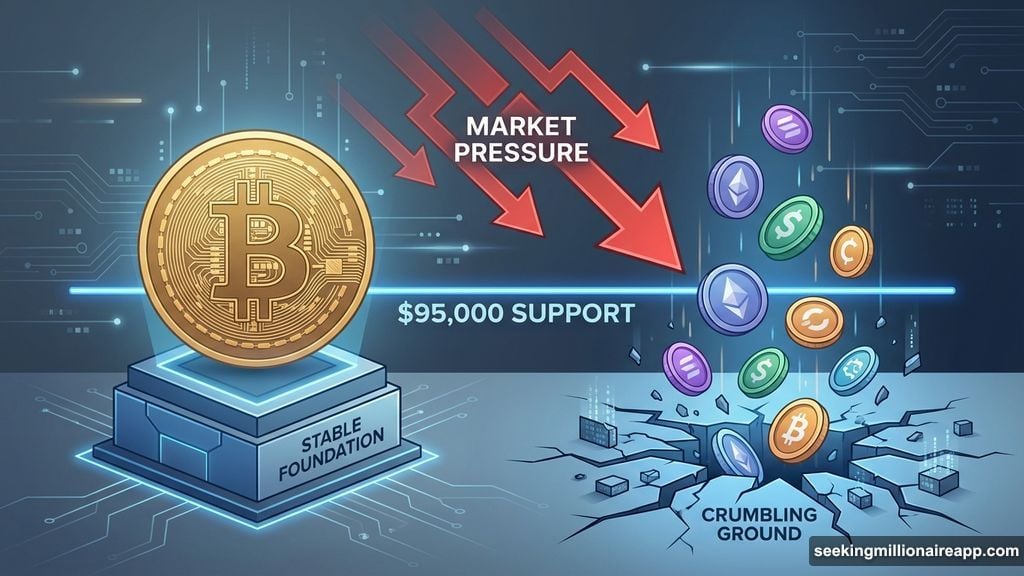 Bitcoin holds firm above $95,000 while altcoins get hammered