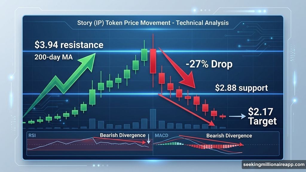 Story token crashes 27% after failed breakout at resistance