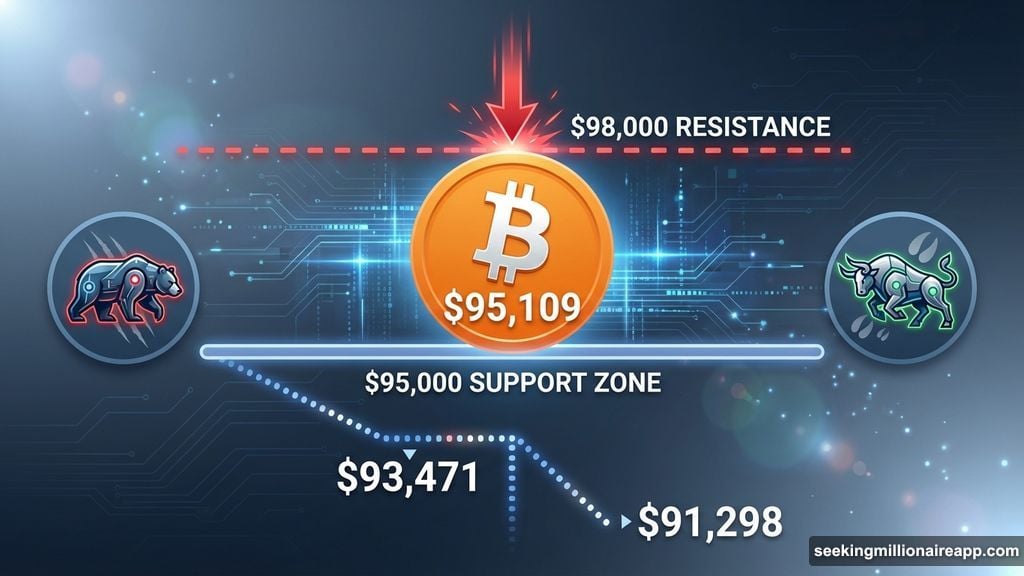 Bitcoin clings to $95,000 support testing critical price levels