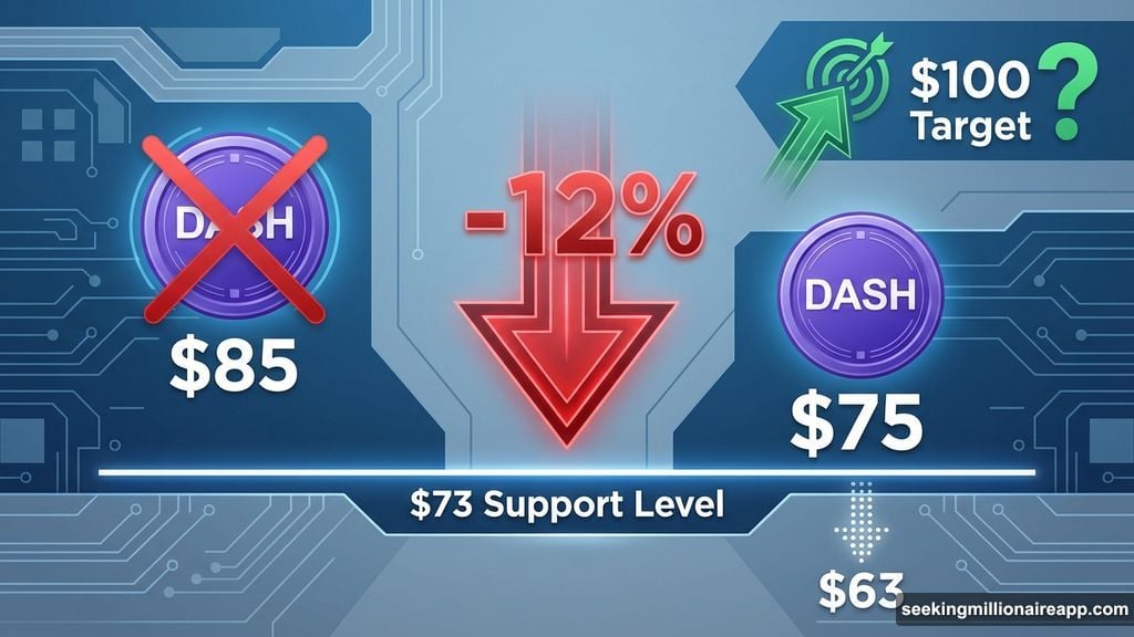 Dash crashes 12 percent after rejection at resistance level