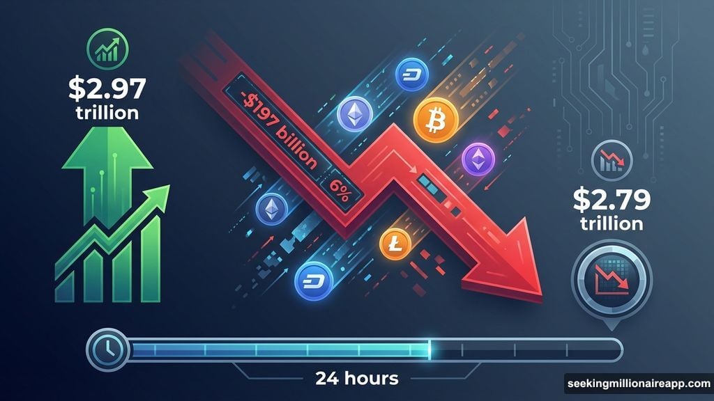 Crypto market capitalization dropped from 2.97 trillion to 2.79 trillion dollars