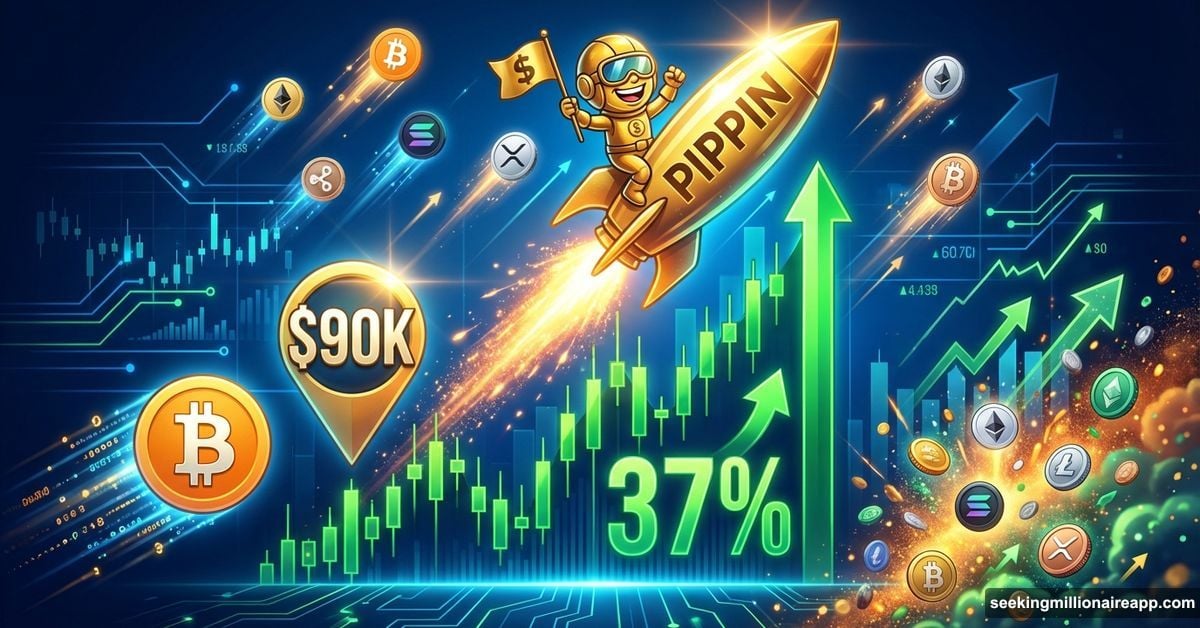 Pippin meme coin rocket surging 37% leading crypto market rally