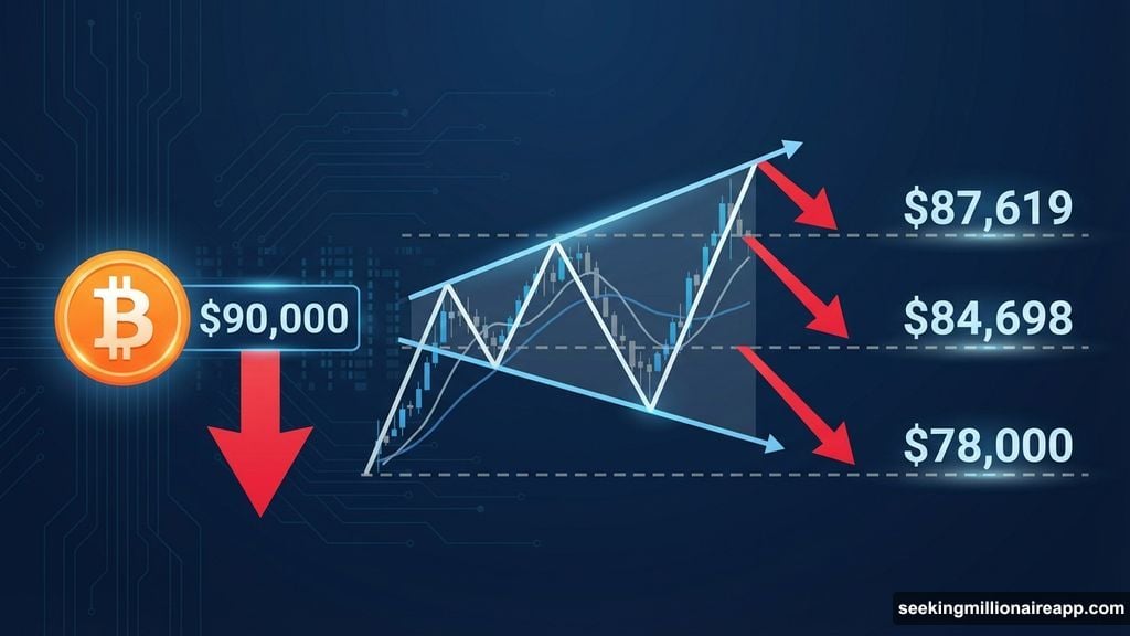 Bitcoin broadening ascending wedge pattern signals potential downside correction ahead