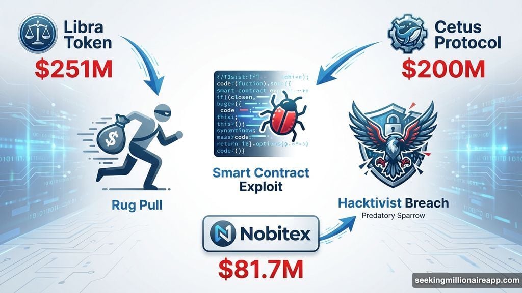 Rug pulls and protocol exploits drain hundreds of millions