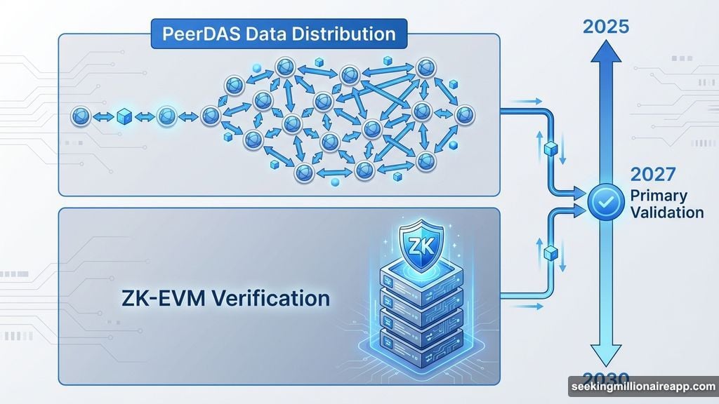 PeerDAS and ZK-EVMs working together with implementation timeline until 2030