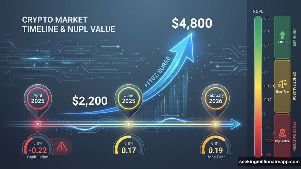 Net Unrealized Profit Loss metric shows hope-fear zone signal
