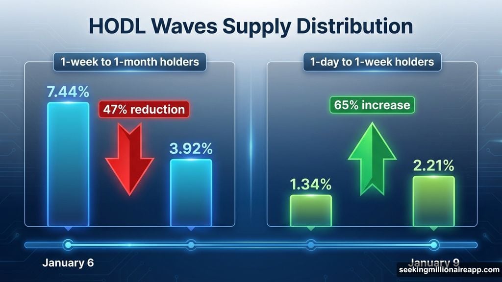 Short-term holders dumped nearly half their stack between January 6-9